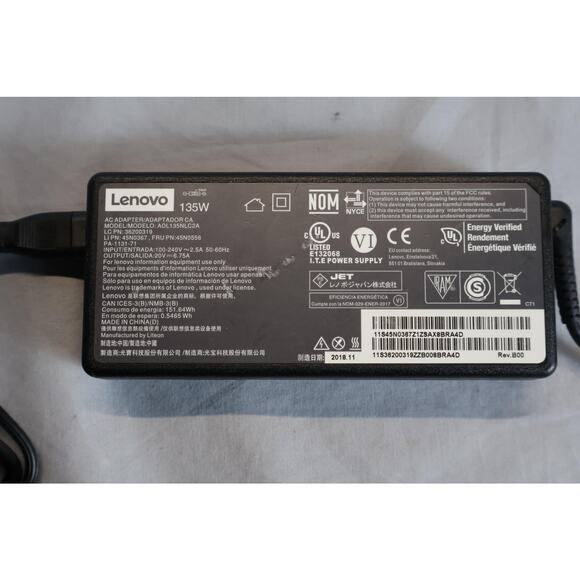 Lenovo 135W Laptop AC Adapter Charger ADL135NLC2A Power Supply Yellow Tip - Picture 1 of 3